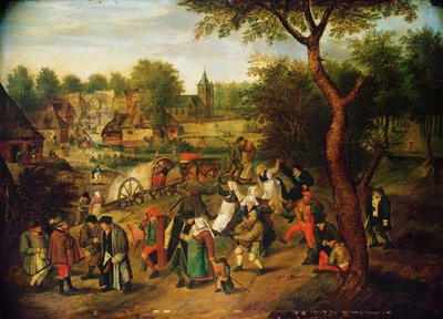 Eine Szene am Rande eines Dorfes von Pieter Brueghel the Younger